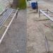 Zerstörte Bänke am Harbig-Sportplatz werden abgebaut